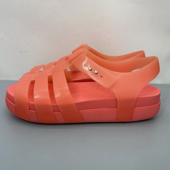 Crocs Splash Glossy Fisherman Sandals Strappy Platform Watermelon Pink Womens 9 - Picture 6 of 13